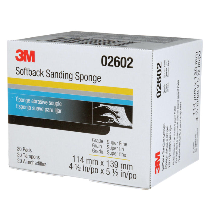 3M Softback Sanding Sponge, 02602, 4 1/2 in x 5 1/2 in (115mm x 140mm)