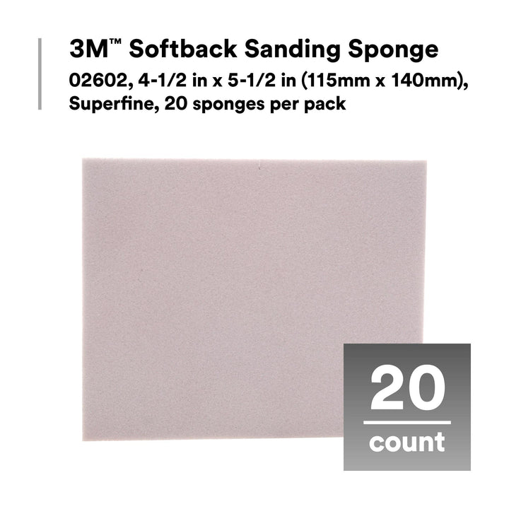 3M Softback Sanding Sponge, 02602, 4 1/2 in x 5 1/2 in (115mm x 140mm)