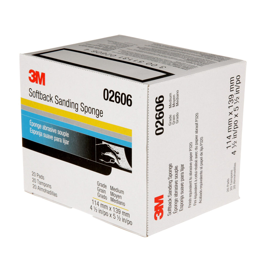 3M Softback Sanding Sponge 02606, 4-1/2 in x 5-1/2 in, (115mm x
140mm), Medium