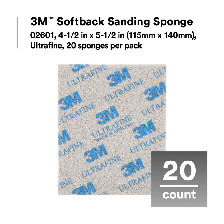 3M Softback Sanding Sponge 02601, 4-1/2 in x 5-1/2 in, (115mm x
140mm)