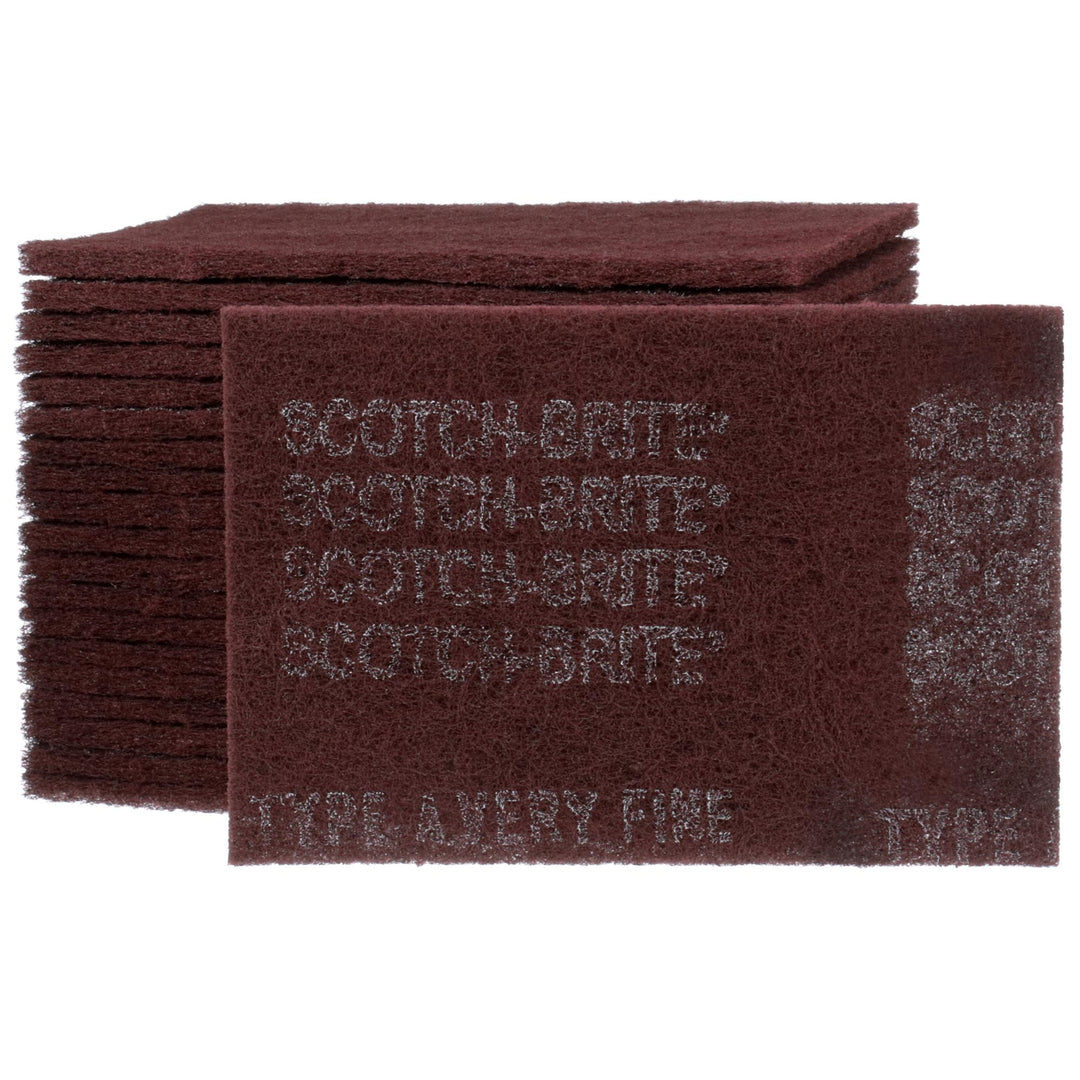 Scotch-Brite Hand Pad 7447, HP-HP, A/O Very Fine, Maroon, 6 in x 9 in,
20/Carton