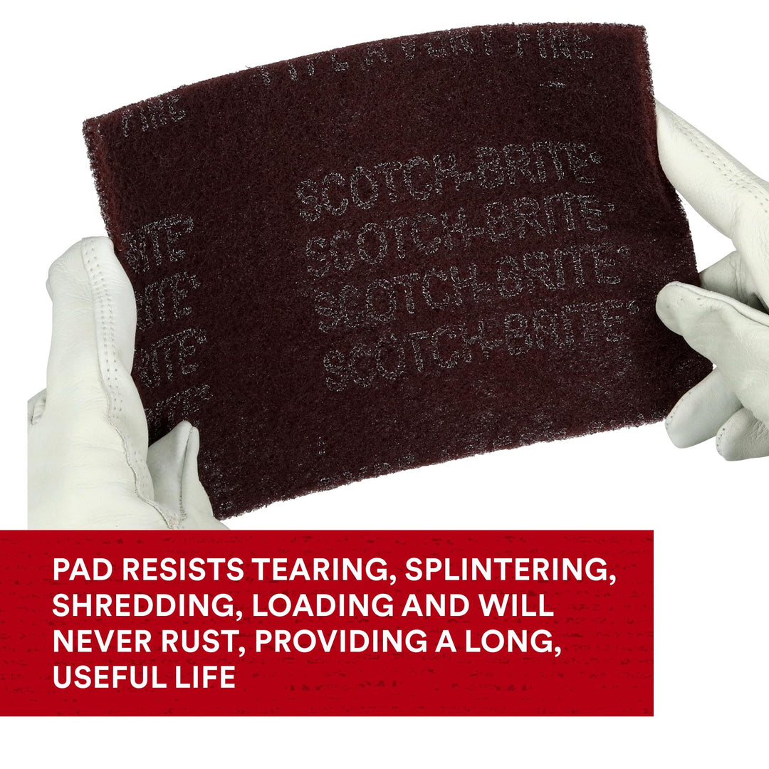 Scotch-Brite Hand Pad 7447, HP-HP, A/O Very Fine, Maroon, 6 in x 9 in,
20/Carton