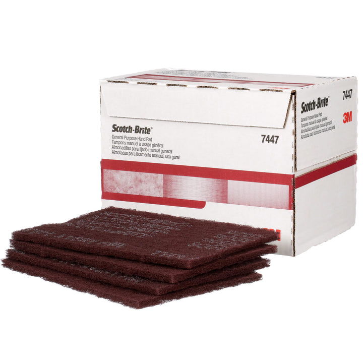 Scotch-Brite Hand Pad 7447, HP-HP, A/O Very Fine, Maroon, 6 in x 9 in,
20/Carton