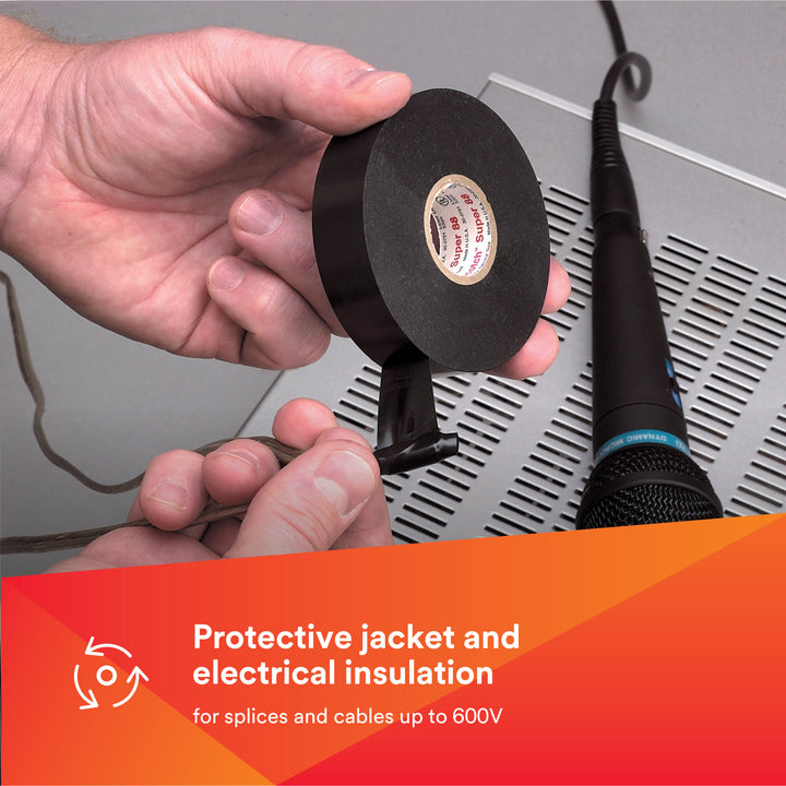 Scotch® Vinyl Electrical Tape Super 88, 2 in x 36 yd, Black