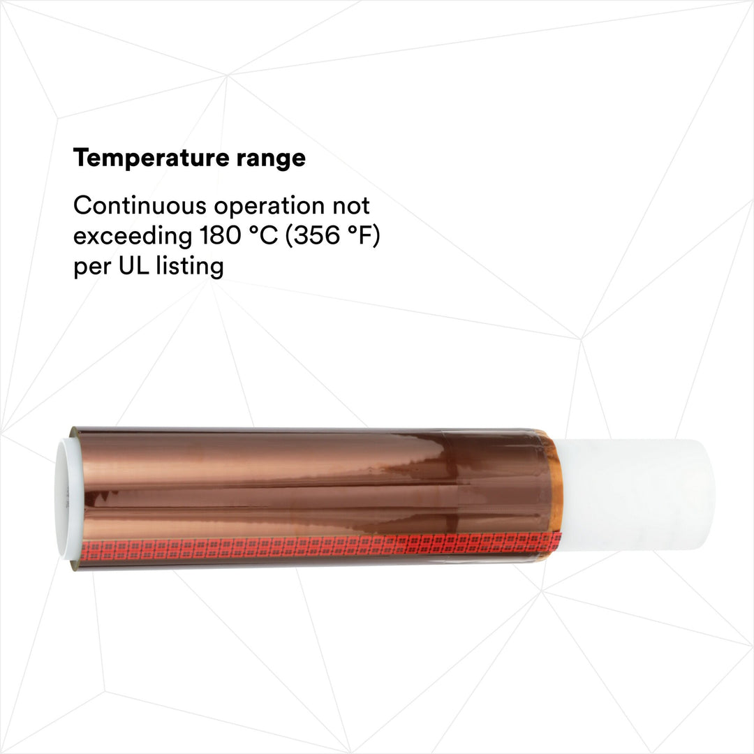 3M Polyimide Film Electrical Tape 92, Amber, Silicone Adhesive, 1 mil
film