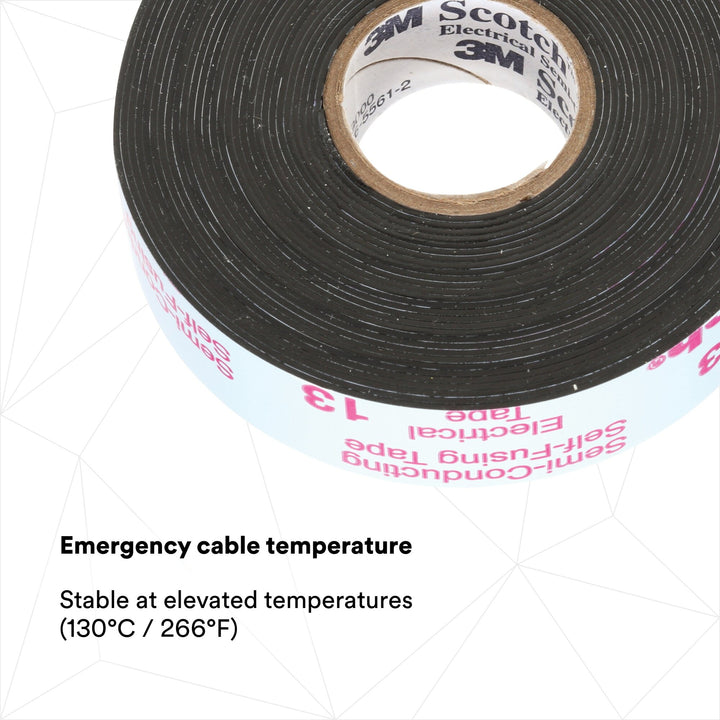 Scotch® Electrical Semi-Conducting Tape 13, 3/4 in x 15 ft, Printed,
Black