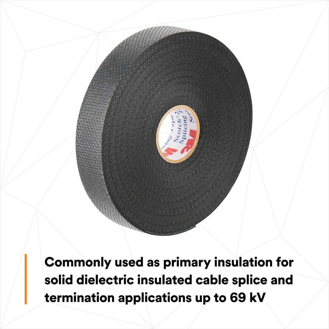 Scotch® Rubber Splicing Tape 23, 3/4 in x 30 ft, Black, 1