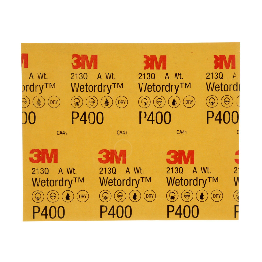 3M Wetordry Abrasive Sheet 213Q, 02038, P400, 9 in x 11 in, 50 sheetsper carton