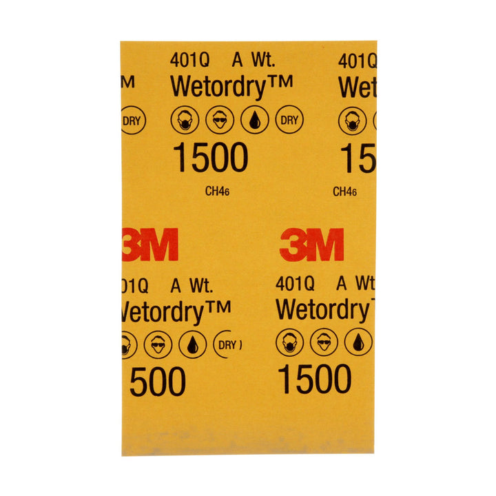 3M Wetordry Abrasive Sheet 401Q, 02023, 1500, 5 1/2 in x 9 in