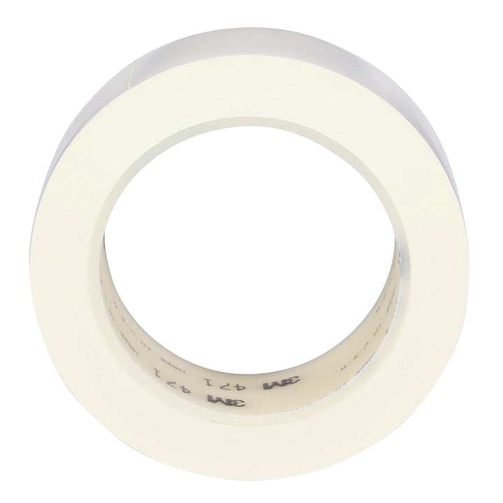 3M Vinyl Tape 471, White, 2 in x 36 yd, 5.2 mil