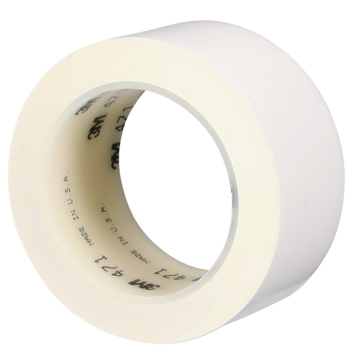 3M Vinyl Tape 471, White, 2 in x 36 yd, 5.2 mil