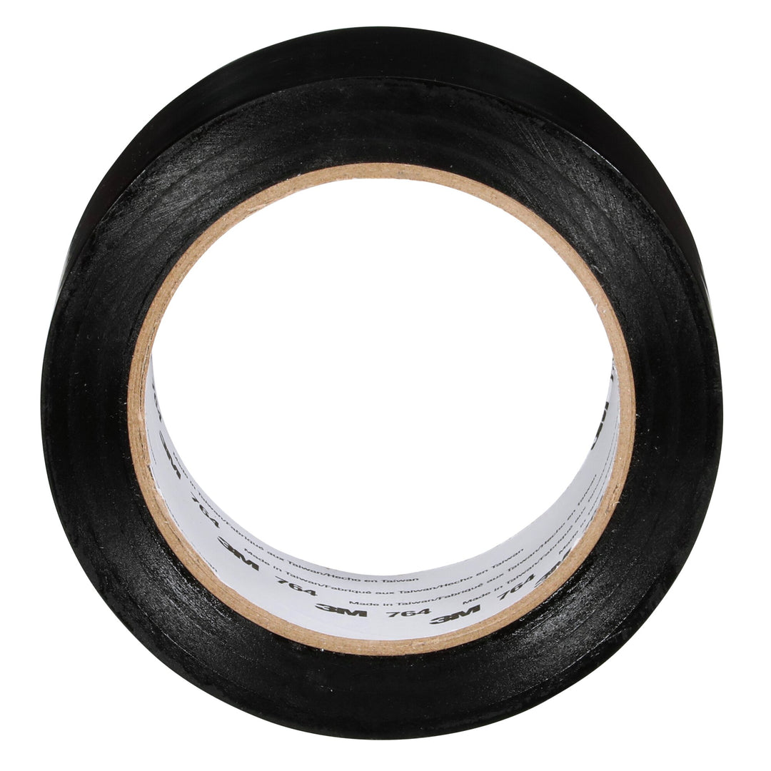 3M General Purpose Vinyl Tape 764, Black, 2 in x 36 yd, 5 mil, 24 Roll/Case