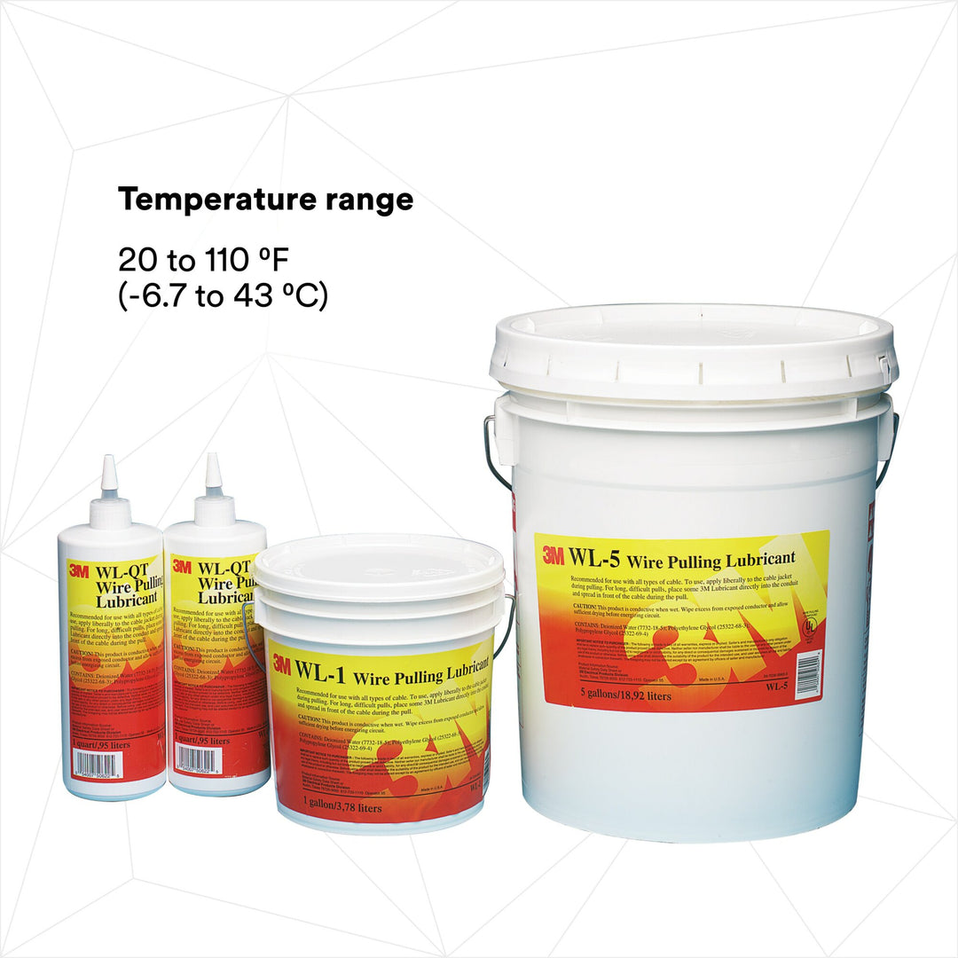 3M Wire Pulling Lubricant Gel WL-5, Five Gallons