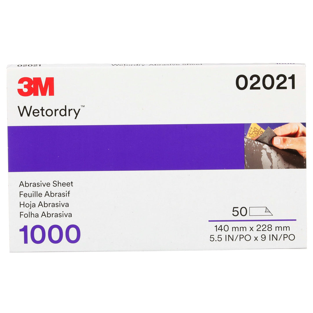 3M Wetordry Abrasive Sheet 401Q, 02021, 1000, 5 1/2 in x 9 in