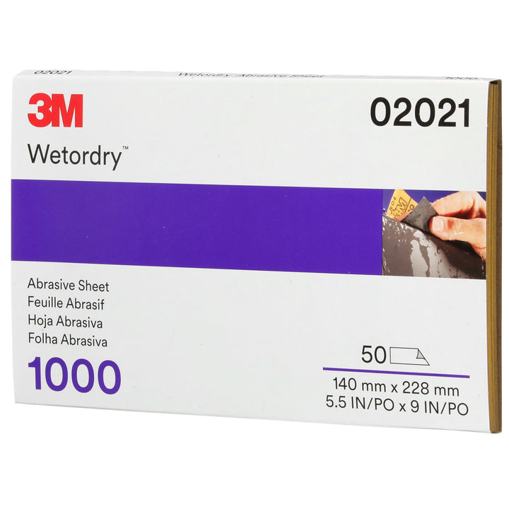 3M Wetordry Abrasive Sheet 401Q, 02021, 1000, 5 1/2 in x 9 in