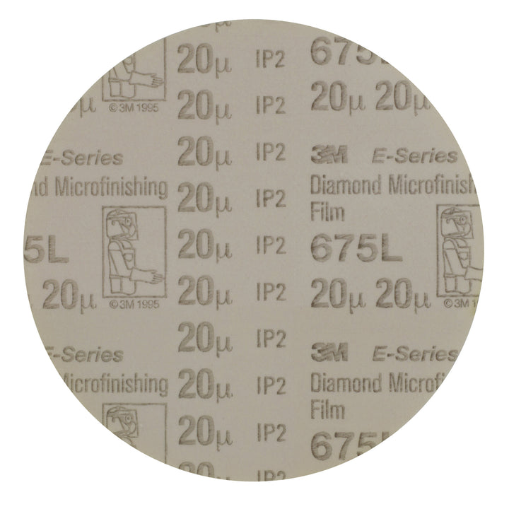 3M Diamond Microfinishing Film PSA Disc 675L, 20 Mic 5MIL, Beige, 5 inx NH