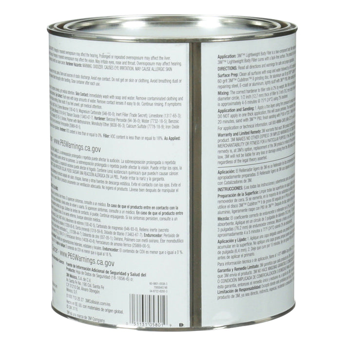 3M Lightweight Body Filler, 05801, 1 gal