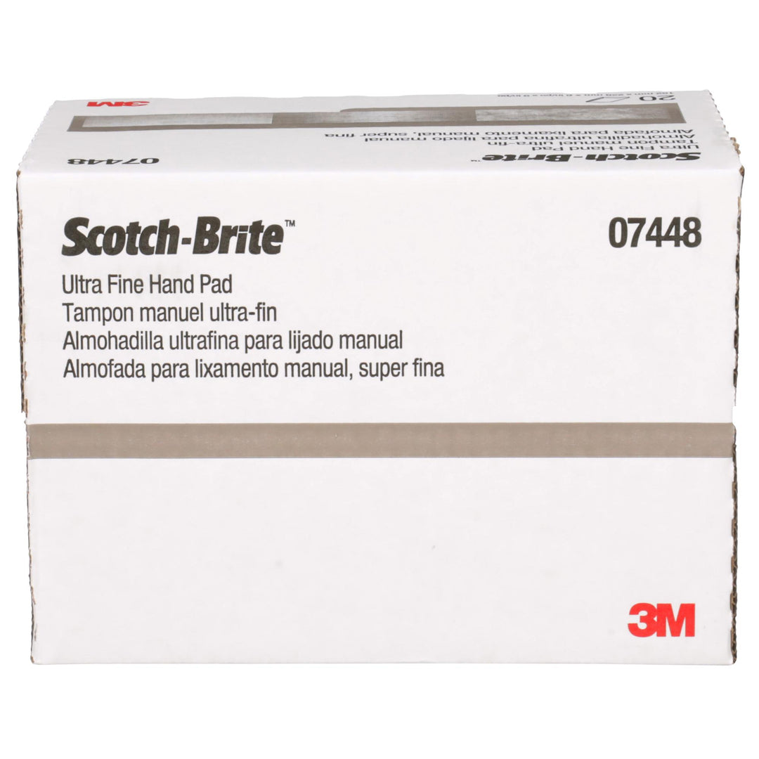 Scotch-Brite Hand Pad 7448, HP-HP, SiC Ultra Fine, Gray, 6 in x 9 in,
20/Carton