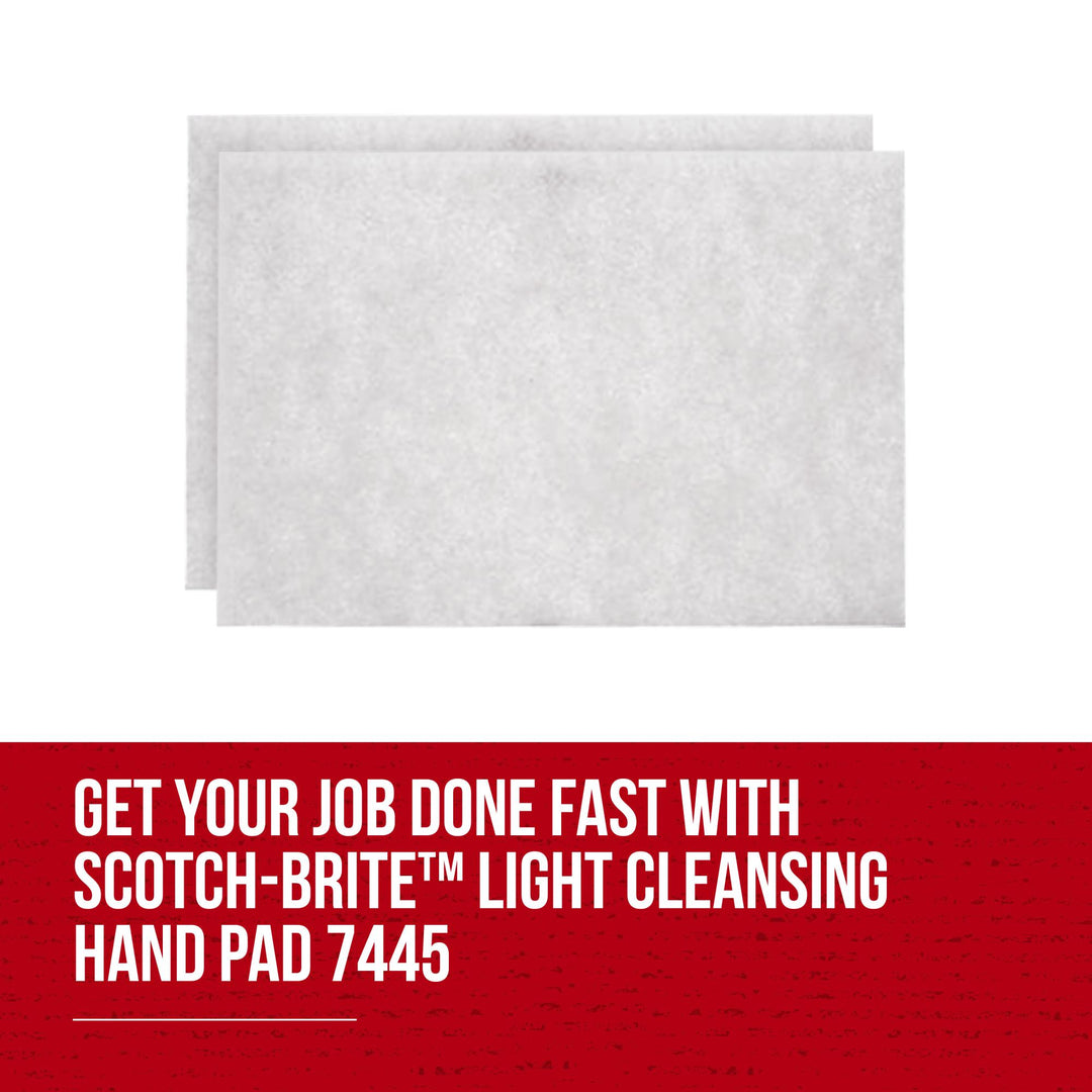 Scotch-Brite Light Cleansing Hand Pad 7445, HP-HP, Nepheline Syenite Super Fine