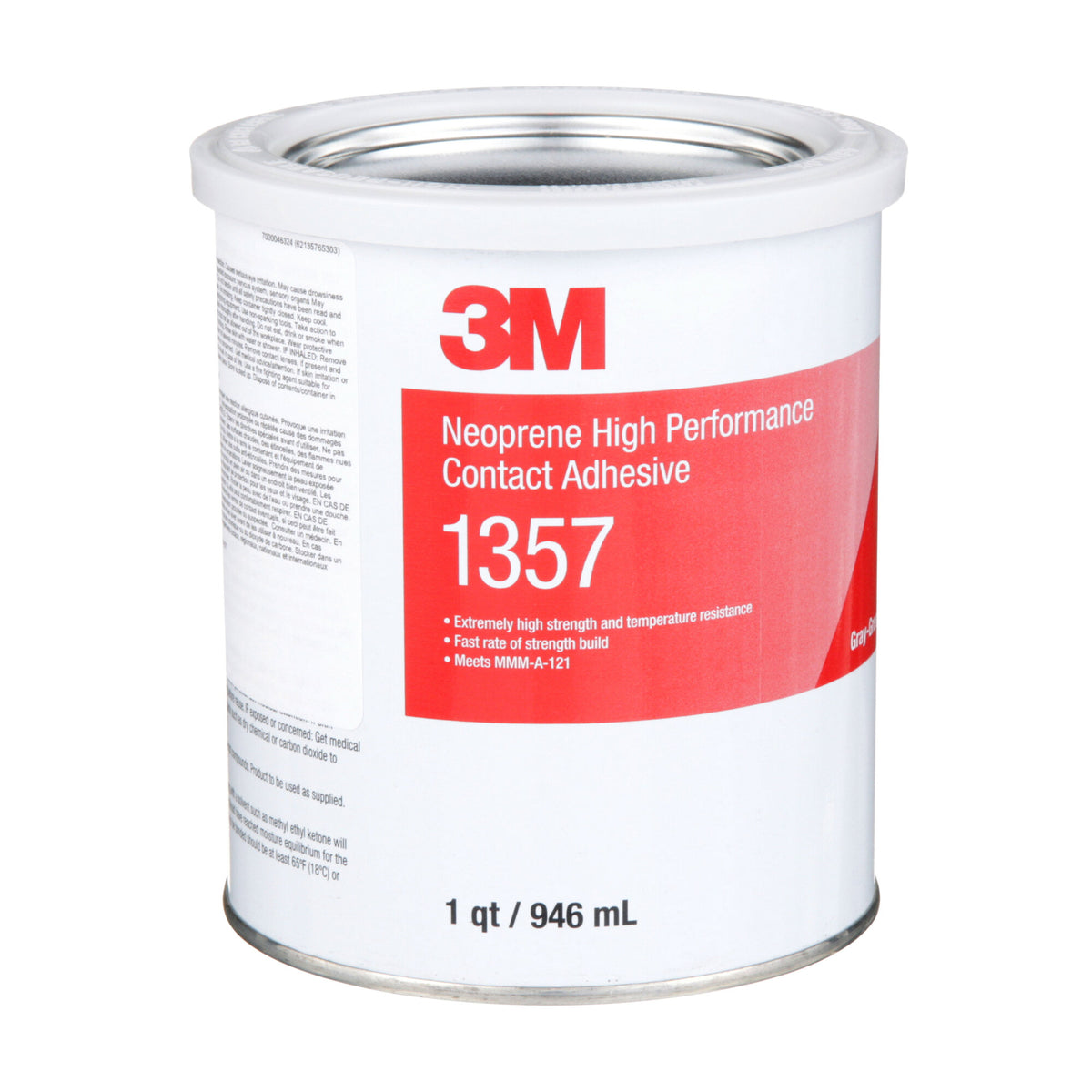 3M Neoprene High Performance Contact Adhesive 1357, Gray-Green, 1 Quar ...