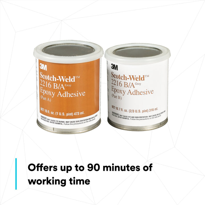 3M Scotch-Weld Epoxy Adhesive 2216, Gray, Part B/A, 1 Pint