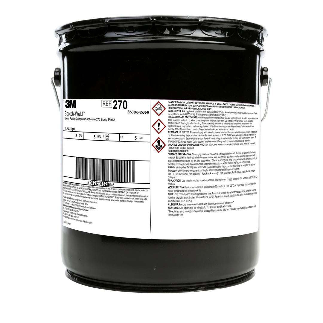 3M Scotch-Weld Epoxy Potting Compound 270, Black, Part A, 5 Gallon(Pail)