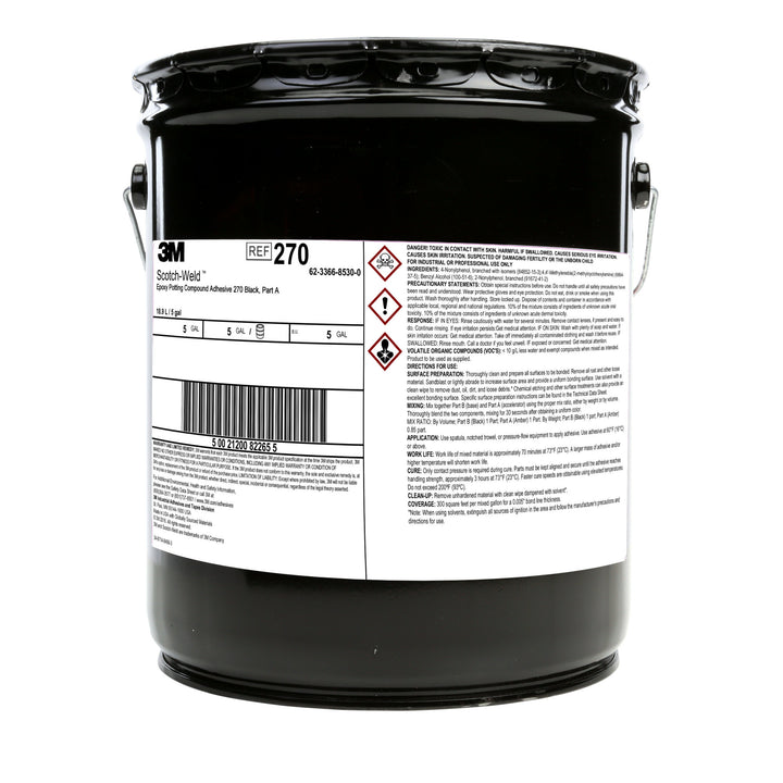 3M Scotch-Weld Epoxy Potting Compound 270, Black, Part A, 5 Gallon(Pail)
