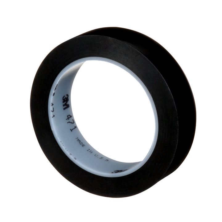 3M Vinyl Tape 471, Black, 1 in x 36 yd, 5.2 mil