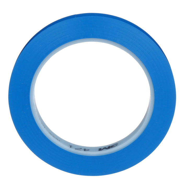3M Vinyl Tape 471, Blue, 1/2 in x 36 yd, 5.2 mil