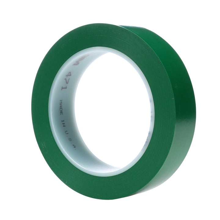 3M Vinyl Tape 471, Green, 1/2 in x 36 yd, 5.2 mil