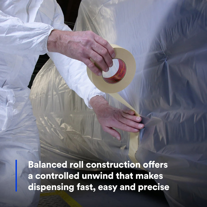 3M High Performance Masking Tape 2693, Tan, 18 mm x 55 m, 7.9 mil