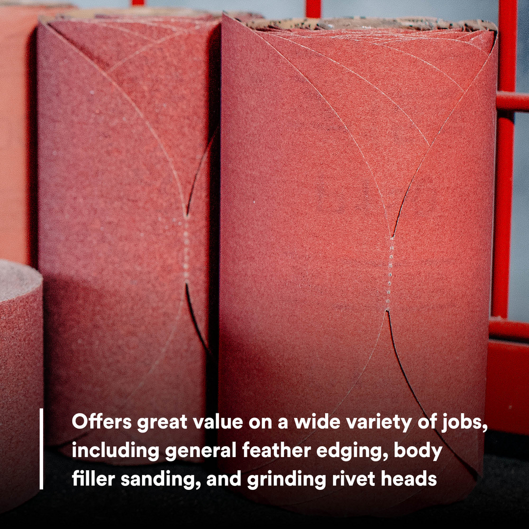 3M Red Abrasive Stikit Disc, 01114, 6 in, P120 grade, 100 discs per
roll