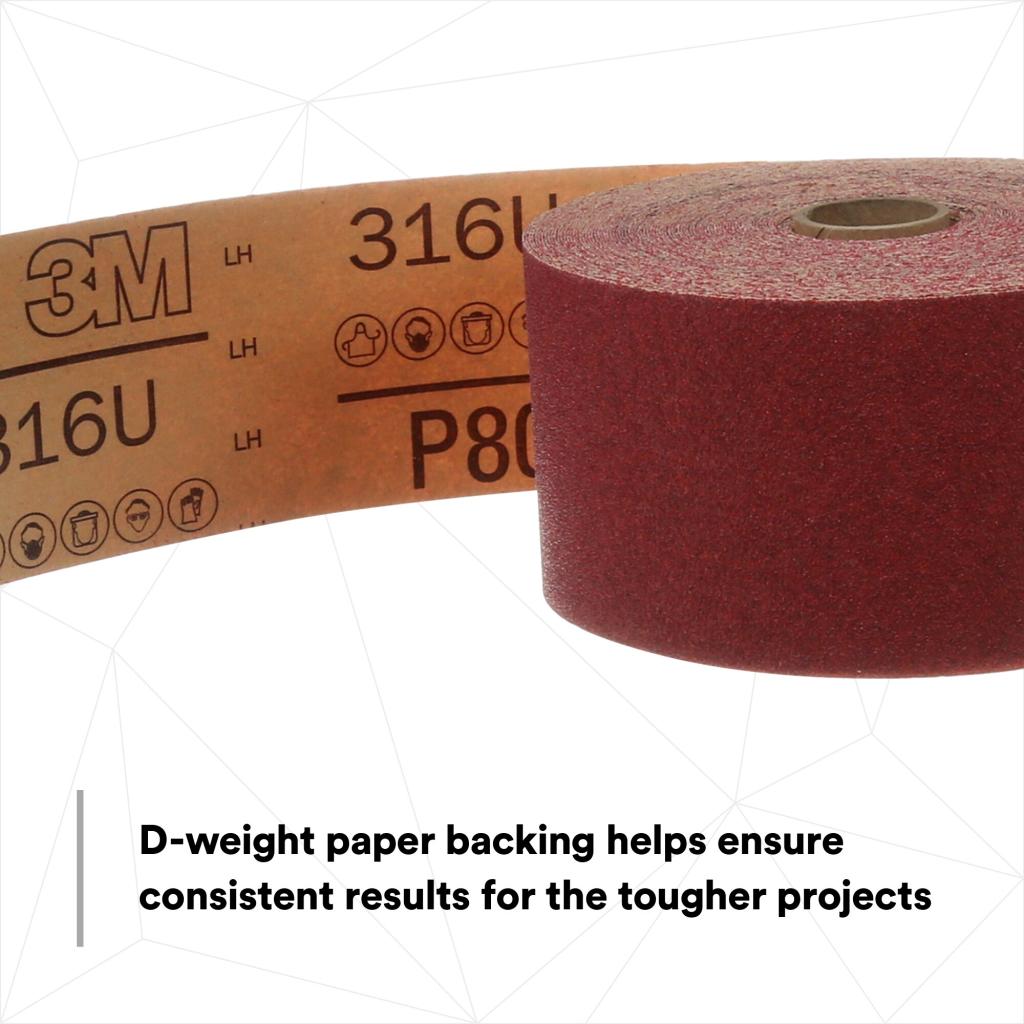 3M Red Abrasive Stikit Sheet Roll, 01688, P80, 2-3/4 in x 25 yd, D
weight