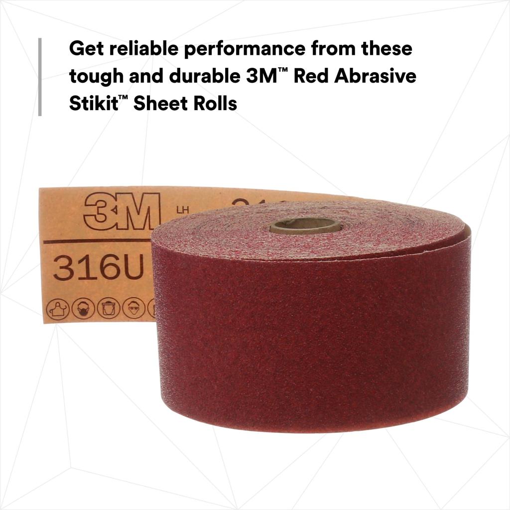 3M Red Abrasive Stikit Sheet Roll, 01688, P80, 2-3/4 in x 25 yd, D
weight