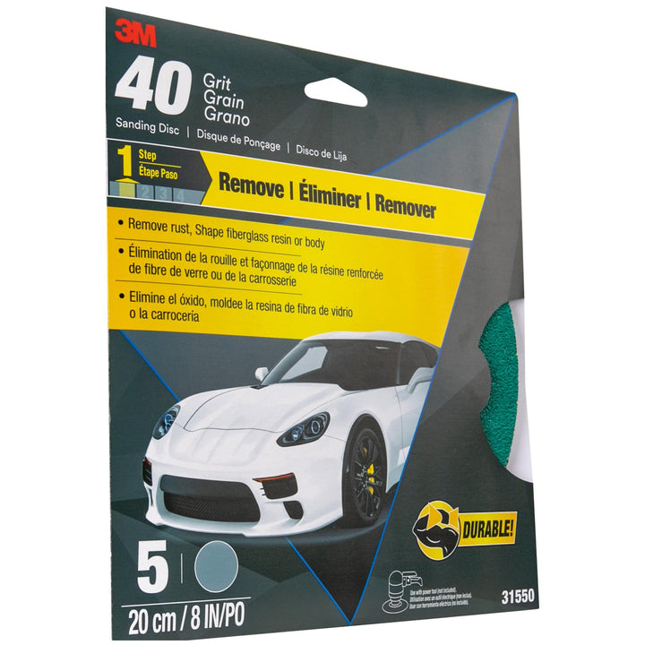 3M Green Corps Sanding Disc with Stikit Attachment, 31550, 8 in, 40
grit