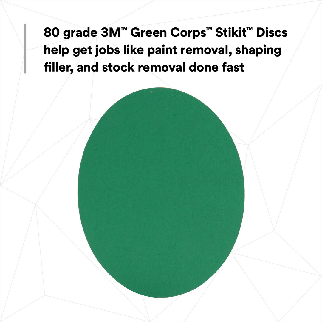 3M Green Corps Stikit Production Disc, 01549, 8 in, 80, 50 discs per
carton