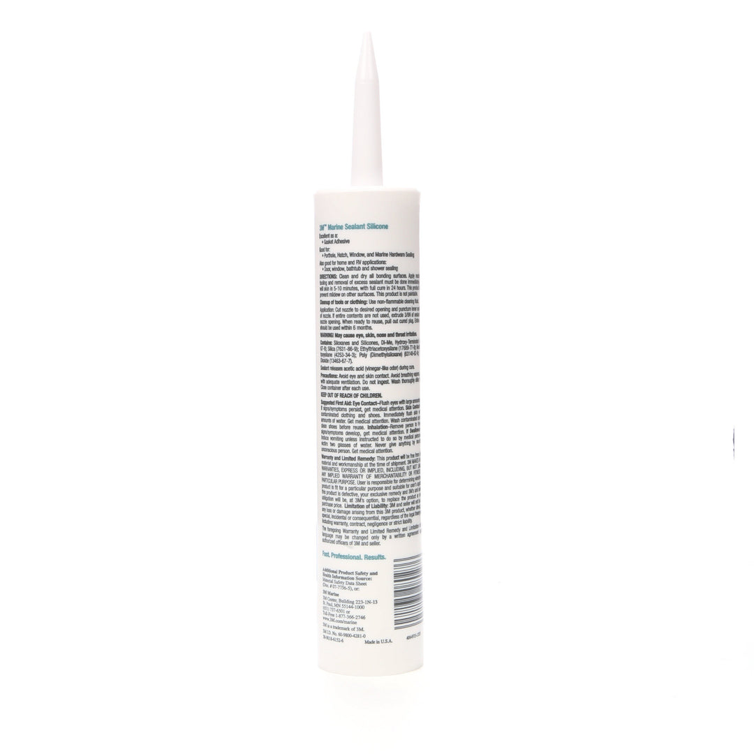 3M Marine Grade Silicone Sealant, PN08027, White, 304 mL Cartridge