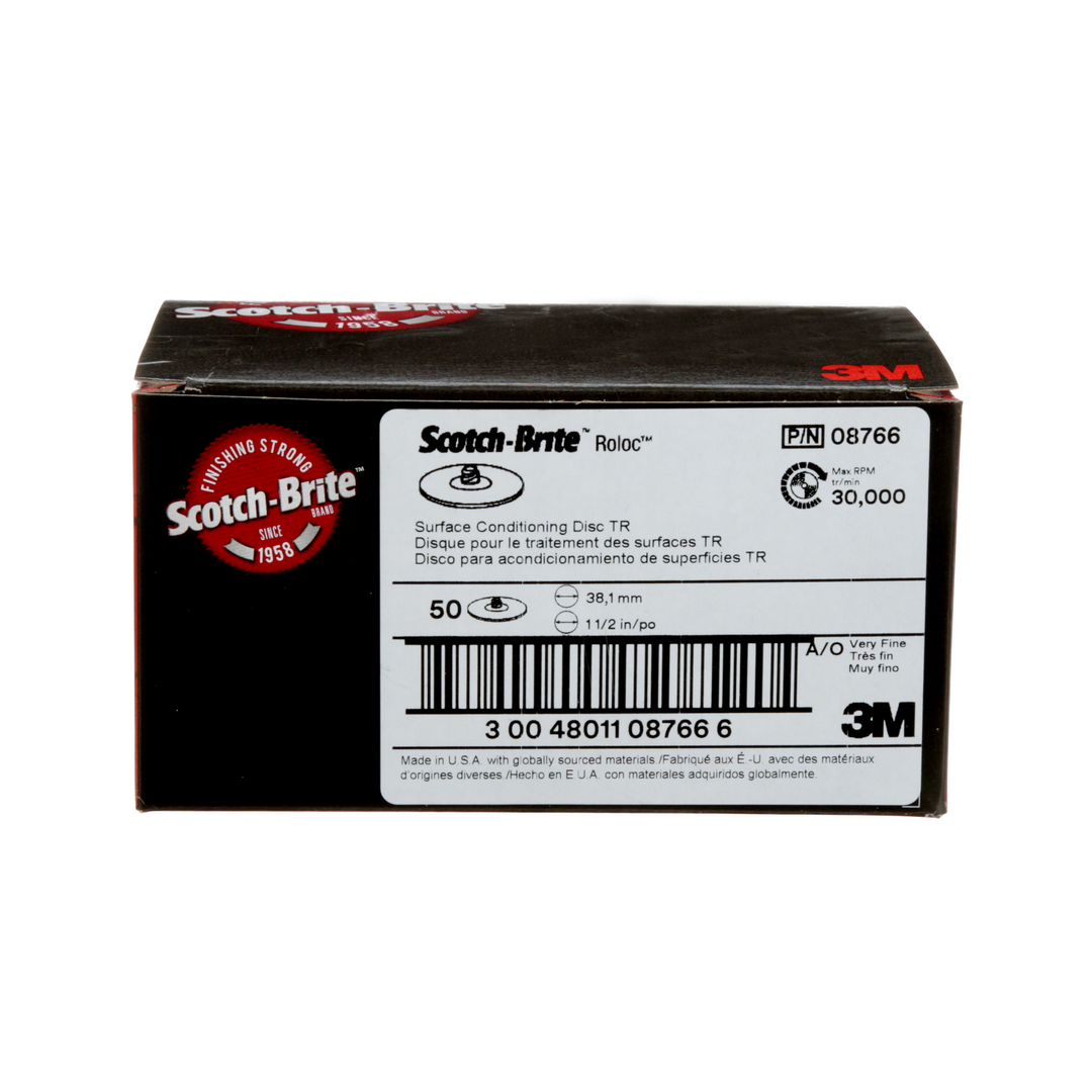 Scotch-Brite Roloc Surface Conditioning Disc, SC-DR, A/O Very Fine,
TR, 1-1/2 in