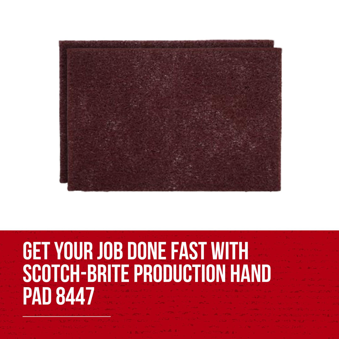 Scotch-Brite Production Hand Pad 8447, HP-HP, A/O Very Fine, Maroon, 6
in x 9 in
