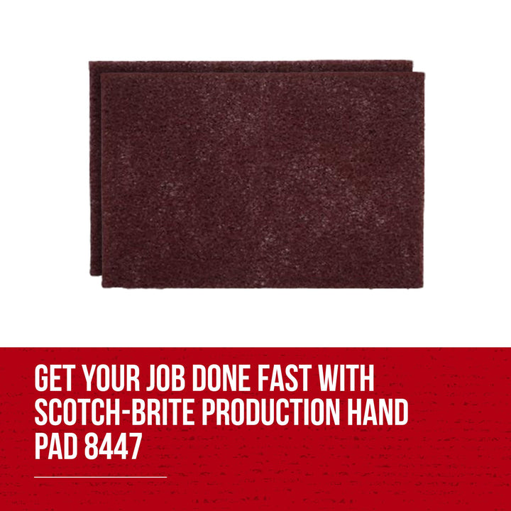Scotch-Brite Production Hand Pad 8447, HP-HP, A/O Very Fine, Maroon, 6
in x 9 in