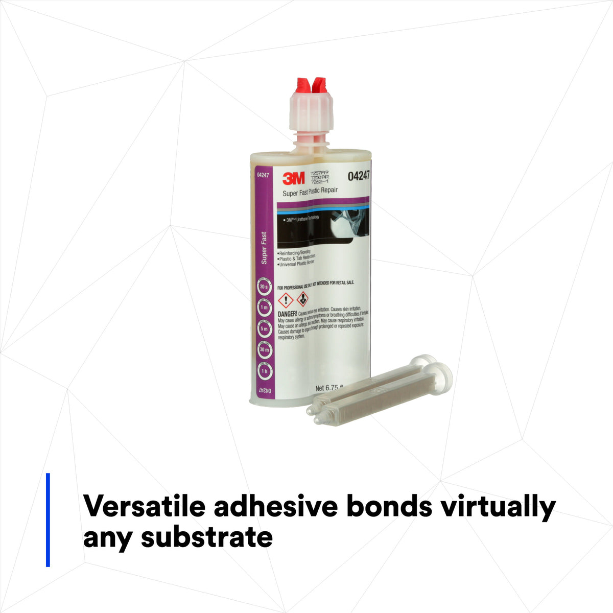 3M Super Fast Plastic Repair, 04247, Clear, 200 mL Cartridge, 6 percas ...