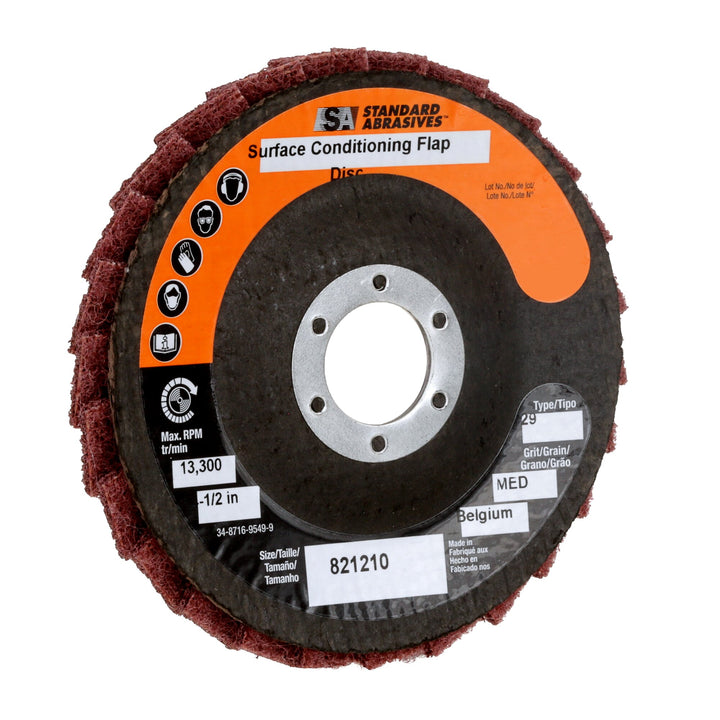 Standard Abrasives Surface Conditioning Flap Disc, 821210, 4-1/2 in x7/8 in MED