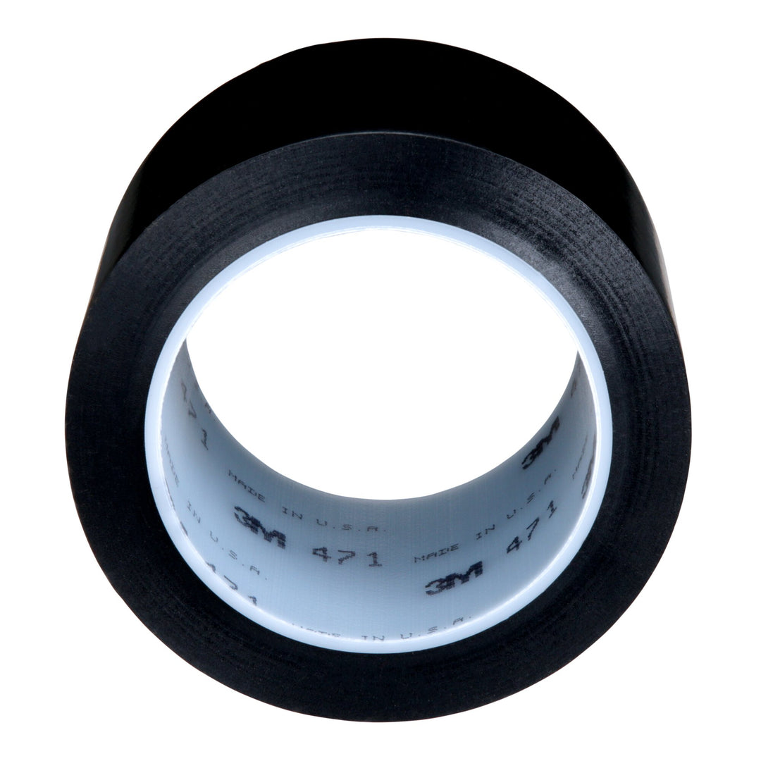 3M Vinyl Tape 471, Black, 3 in x 36 yd, 5.2 mil