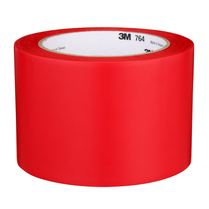 3M General Purpose Vinyl Tape 764, Red, 3 in x 36 yd, 5 mil, 12 Roll/Case