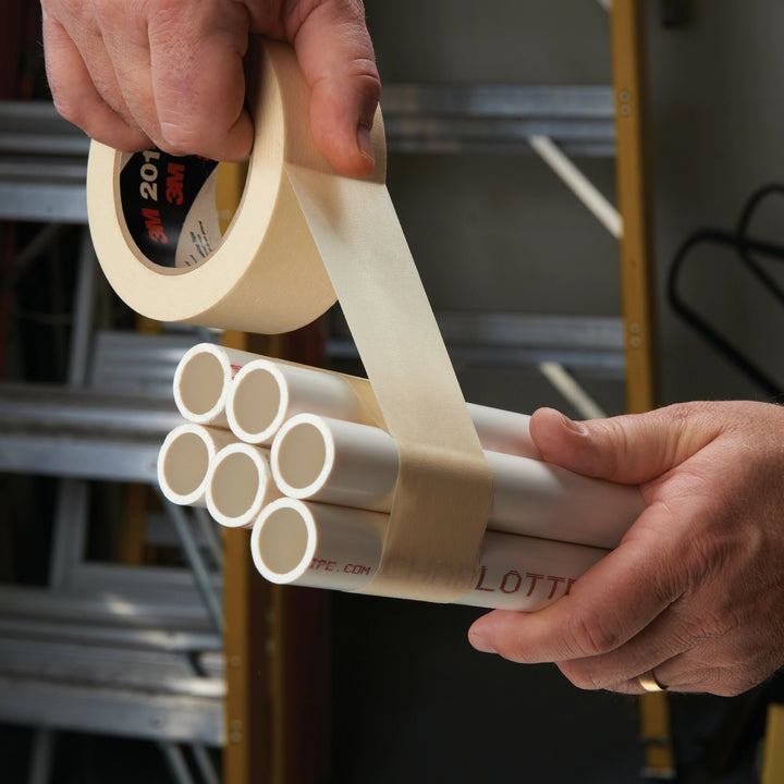 3M General Use Masking Tape 201+, Tan, 18 mm x 55 m, 4.4 mil