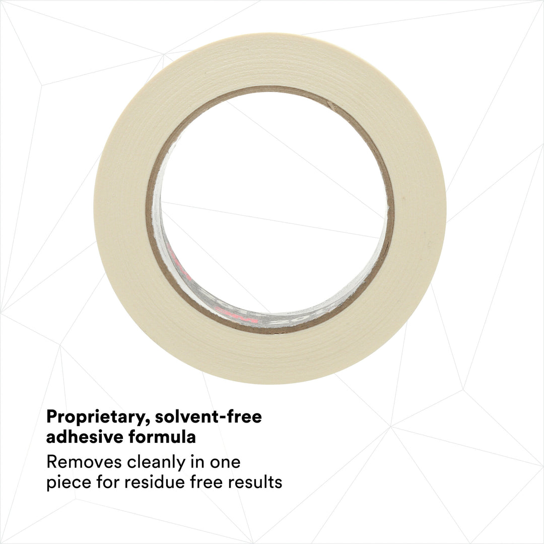 3M General Use Masking Tape 201+, Tan, 36 mm x 55 m, 4.4 mil