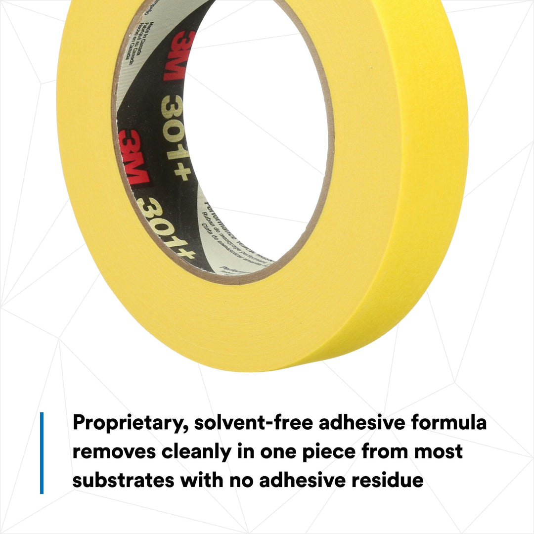 3M Performance Yellow Masking Tape 301+, 24 mm x 55 m, 6.3 mil