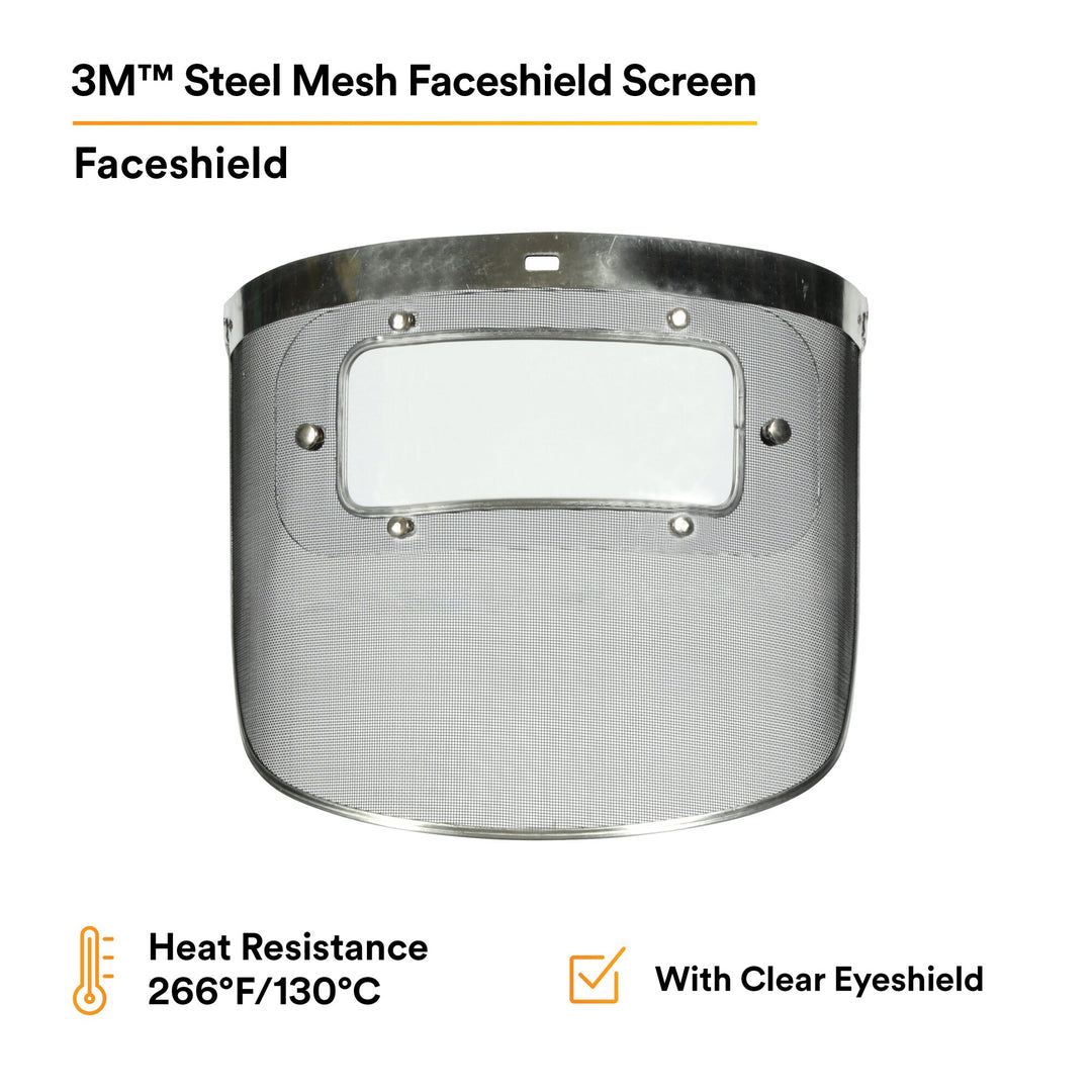 3M Steel Mesh Faceshield Screen W96MW 82511-00000, with ClearEyeshield