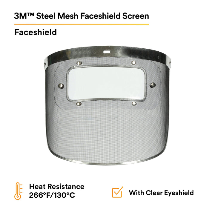 3M Steel Mesh Faceshield Screen W96MW 82511-00000, with ClearEyeshield