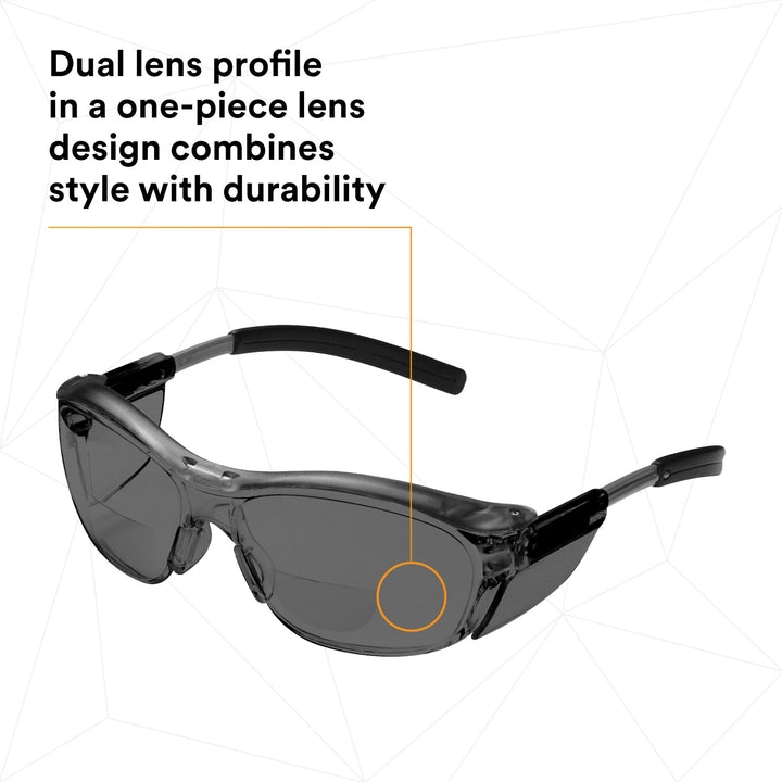 3M Nuvo Reader Protective Eyewear 11501-00000-20 Gray Lens, GrayFrame